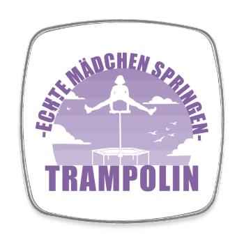 Echte Mädchen springen Trampolin Geschenk - Viereckiger Kühlschrankmagnet - Weiß - Vorne