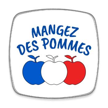 pomme, mangez des pommes - Magnet carré - blanc - Devant