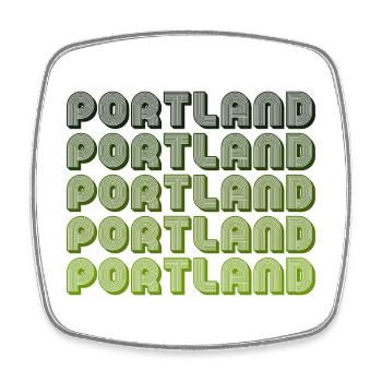 Portland Retro Gradient Muster - Viereckiger Kühlschrankmagnet - Weiß - Vorne