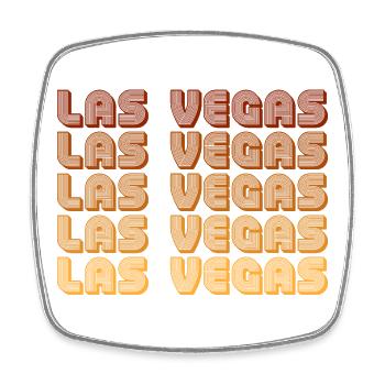 Las Vegas Retro Gradient Grid - Viereckiger Kühlschrankmagnet - Weiß - Vorne