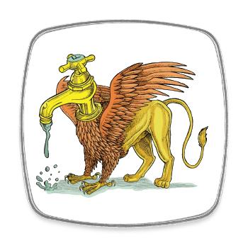 THE TAP - Square fridge magnet - white - Front