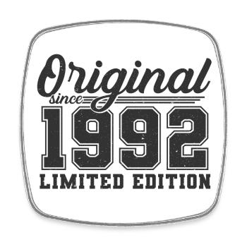 1992 Original vintage birthday gift - Square fridge magnet - white - Front
