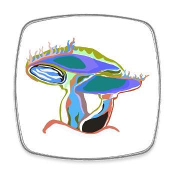 Colorful mushroom dream - Square fridge magnet - white - Front