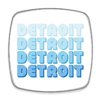 Detroit Gradient Word Sequence - Square fridge magnet - white - Front