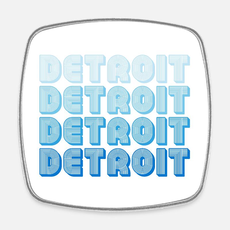 Detroit Gradient Word Sequence - Square fridge magnet - white