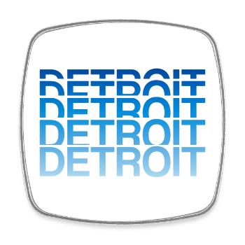 Detroit Gradient Font Block - Square fridge magnet - white - Front