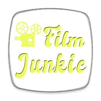 Film Junkie Design - Square fridge magnet - white - Front