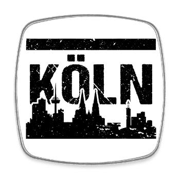 Köln Skyline - Viereckiger Kühlschrankmagnet - Weiß - Vorne