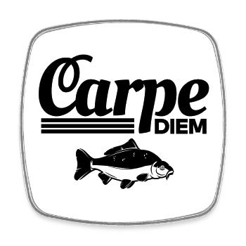 fishing, fisherman, carp - Square fridge magnet - white - Front