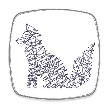 Islande Graphique Reykjavik Renard islandais - Magnet carré - blanc - Devant