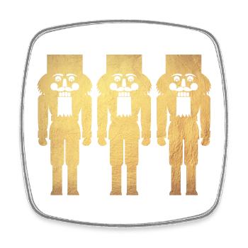 Nutcracker Gold 3 Christmas decoration deluxe - Square fridge magnet - white - Front