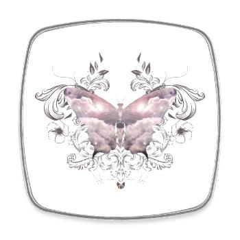 Un papillon céleste de nuages délicats - Magnet carré - blanc - Devant