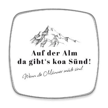 On the Spruch Bergwitz alpine pasture - Square fridge magnet - white - Front