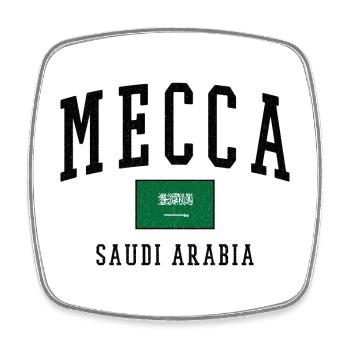 Mecca Saudi Arabia Flag Design - Square fridge magnet - white - Front