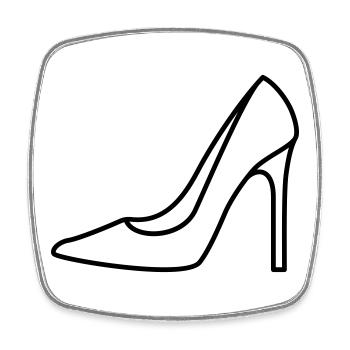 High Heel Icon Schuh Frauen Damen Kontur anpassbar - Viereckiger Kühlschrankmagnet - Weiß - Vorne