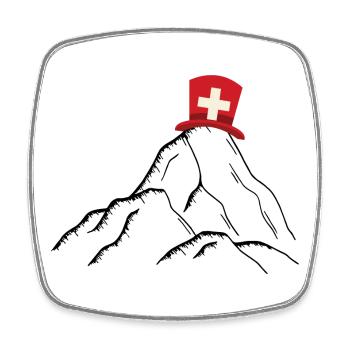 Suisse - Montagnes suisses - Magnet carré - blanc - Devant