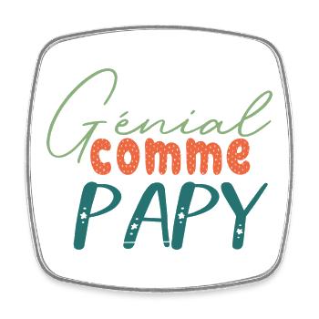 Génial comme papy - tenue assortie pour la famille - Magnet carré - blanc - Devant
