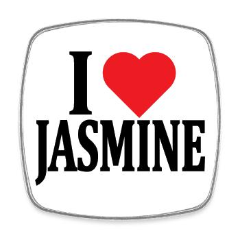 t-shirt J’aime Jasmine idée cadeau t-shirt - Magnet carré - blanc - Devant