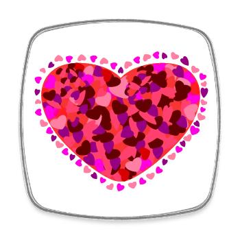 Heart in Heart motif for Hearts in Love - Square fridge magnet - white - Front