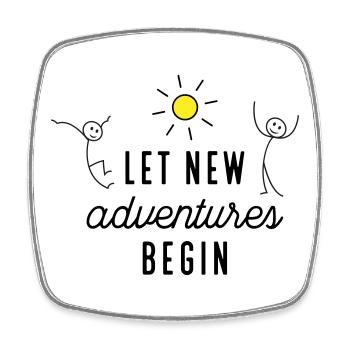 Adventure or new beginning - Square fridge magnet - white - Front