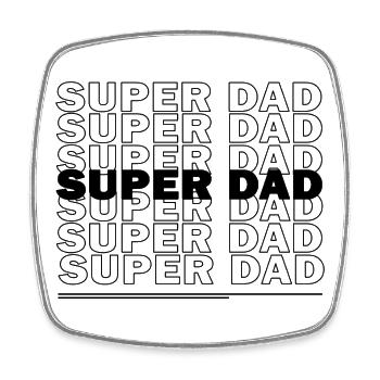 SUPER DAD - Viereckiger Kühlschrankmagnet - Weiß - Vorne