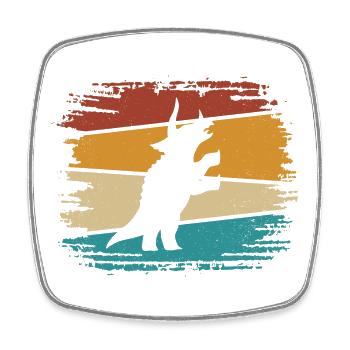 Dino Dinosaur Triceratops - Square fridge magnet - white - Front