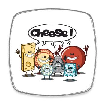 Cheese - Magnet carré - blanc - Devant