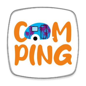 Camping Caravan Palms Citations Holiday Caravan Fan - Magnet carré - blanc - Devant