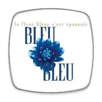 Blue Flower Echoes in Bleu - Square fridge magnet - white - Front