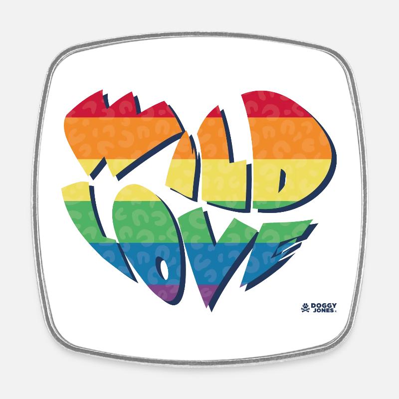 Wild Love - Square fridge magnet - white