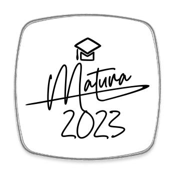 Matura 2023 - Viereckiger Kühlschrankmagnet - Weiß - Vorne