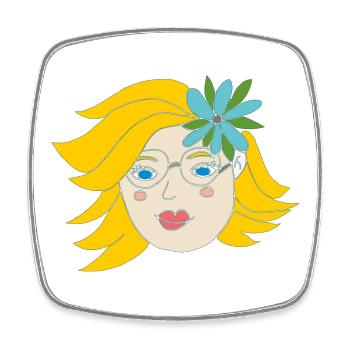Summer Girl - Square fridge magnet - white - Front