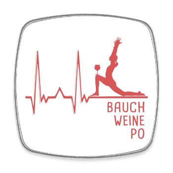Yoga Herzschlag Bauch Weine Po Frauen - Viereckiger Kühlschrankmagnet - Weiß - Vorne