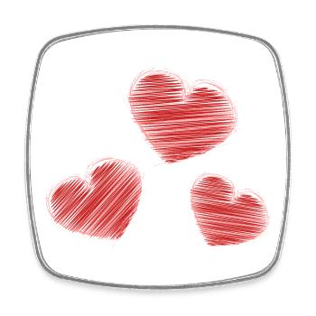 HEART. HEARTS. SAINT VALENTINE. LOVE. LOVE. CHRISTMAS - Square fridge magnet - white - Front