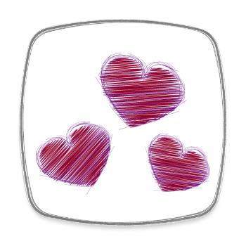 HEART. HEARTS. SAINT VALENTINE. LOVE. LOVE. CHRISTMAS - Square fridge magnet - white - Front