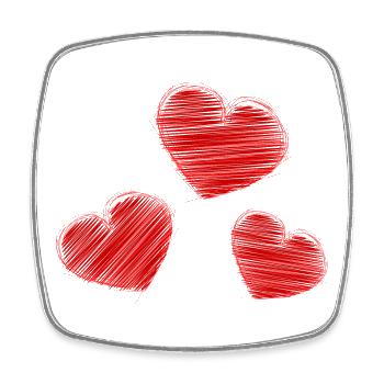 HEART. HEARTS. SAINT VALENTINE. LOVE. LOVE. CHRISTMAS - Square fridge magnet - white - Front