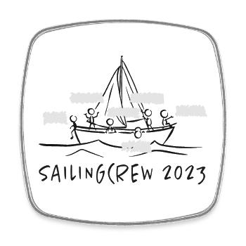 sailingcrew 2023 - Sailing - Teamshirt - Square fridge magnet - white - Front