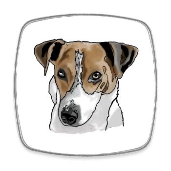 Jack Russel Terrier - Viereckiger Kühlschrankmagnet - Weiß - Vorne