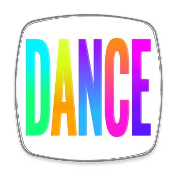 Rainbow Gradient Dance Typography - Square fridge magnet - white - Front