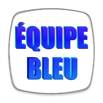 équipe bleu - Magnet carré - blanc - Devant