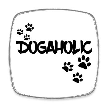 Dogaholic pour les amoureux des chiens. Amour de chien * - Magnet carré - blanc - Devant