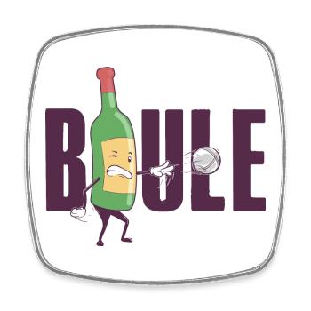 Boules de Boccia Boules de Boules de Boules de Boules de Boccia Tenue de pétanque - Magnet carré - blanc - Devant