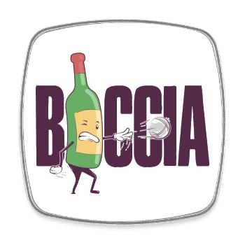 Boccia player Clothing with bocce balls Boccia - Square fridge magnet - white - Front