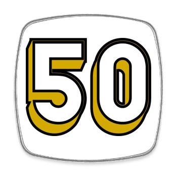 50. BIRTHDAY. HAPPY BIRTHDAY - Square fridge magnet - white - Front