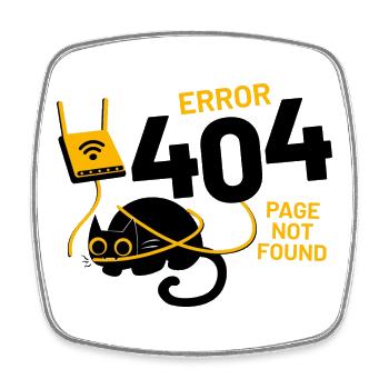 Error 404 Page Not Found - Square fridge magnet - white - Front