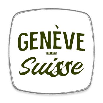 Genève Suisse Vintage Lettering - Magnet carré - blanc - Devant