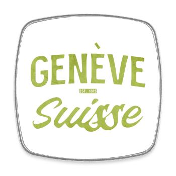 Genève Suisse Vintage Font - Square fridge magnet - white - Front