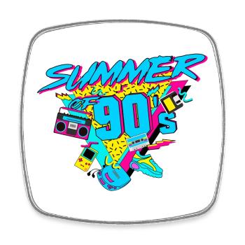 Summer of 90s Retro - Viereckiger Kühlschrankmagnet - Weiß - Vorne