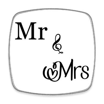 Mr and Mrs - Viereckiger Kühlschrankmagnet - Weiß - Vorne