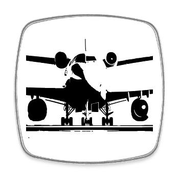 AVION - Magnet carré - blanc - Devant